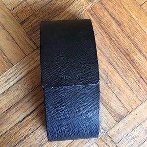 Prada eyeglass case black silver
